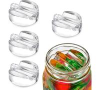 ACTIUSIS Pesos de FermentaciónPesas de Vidrio para Fermentación Chucrut Kimchi, Fermentation Jar Tarros Boca Ancha Fermentadora Encurtidos, 4 Piezas Ø7cm 200g(mango largo)