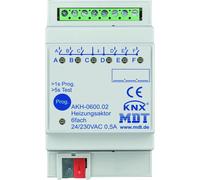 Actuador de calefacción MDT KNX, 24/230 V, 6 canales, con regulación, 1 unidad.