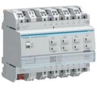 Actuador de persianas/interruptores Hager TYAS608D, 8/4 canales, KNX, 16A, para cargas inductivas/capacitivas (C)