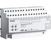 Actuador KNX para persianas, 8 canales, 230V AC, con regulación y funcionamiento manual, 1 unidad.