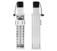 Actuador lineal ZBX80, con un recorrido de 300 mm, fabricado en aluminio, y equipado con un motor paso a paso Nema23