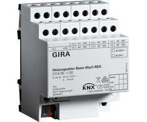 Actuador para calefacción rotatorio, modelo básico, 6 salidas, compatible con KNX, REG, 1 unidad.