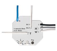Actuador para persianas/cortinas BJ 6705-101 WaveLINE con sistema de control inalámbrico para instalaciones en pared y posibilidad de conexión a subestaciones.