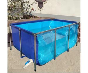 Acuario independiente grande para interiores con marco de acero y panel de visualización, forro de lona de PVC flexible para estanque de peces peces koi y peces dorados