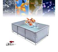 Acuario independiente para peces koi, revestimiento flexible de PVC con marco de acero, 3 x 3 x 0,9 m, perfecto para cultivo koi y riego agrícola, tanque de visualización