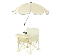 Acunny Silla elevadora portátil de viaje, asiento elevador portátil con bandeja, asiento elevador plegable con bandeja ajustable y sombrillas, asiento de alimentación para 6 personas