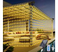 Acxilexy Solar Cortina de Luces Exterior, 3M*3M 300 LEDs Cortina Luminosa, 8 Modos, Impermeable Cobre Guirnaldas de Luces, Luces de Cortina para Fiestas, Navidad, Balcón, Bodas Decoración