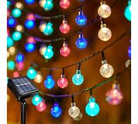 Acxilexy Solares Guirnaldas Luces Exterior, 12M 100LED Guirnalda de Luces Bola, 8 Modos de Cadena de Luces, Impermeable Solar Guirnaldas Luces Led para Jardín Terraza Navidad Fiestas