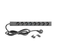 Adam Hall 19" Parts 87471 USB - Base de enchufes de 8 tomas, formato 19", con interruptor y 2 salidas USB para recarga