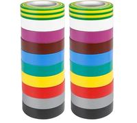 Adam Hall Accessories 580813 RNB 10 - Cinta aislante 0,13 x 15 mm x 10 m set de 10 colores (Paquete de 2)