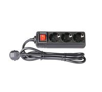Adam Hall Accessories 8747 S3 - Base de enchufes de 3 tomas con interruptor