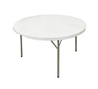 ADANITY Pack 2 Mesas Redondas Plegable 150 cm Blanca - Banquete Catering - Capacidad 6-8 Personas - Tablero HDPE Reforzado - Estructura Acero 25 mm - Bodas Restaurantes Eventos - Interior Exterior