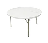 ADANITY Pack 6 Mesas Redondas Plegable 122 cm Blanca - Tablero HDPE Antimanchas - Estructura de Acero 25 mm - Capacidad 4 Personas - Mobiliario Catering Hostelería Eventos - Interior Exterior