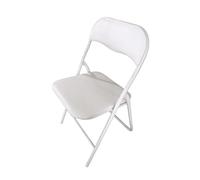 ADANITY Silla Plegable Blanca Premium con Estructura Metálica y Asiento Acolchado en Polipiel PU. Respaldo Ergonómico de para Eventos, Oficina y Hogar. Diseño Moderno y Resistente (80x44x43,5 cm)