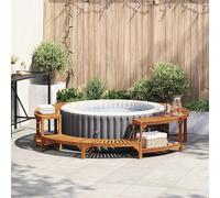 Adaptación para Whirlpool - Revestimiento para spa - Cubierta para jacuzzi - Madera de acacia maciza - Diámetro 255 cm - Resistente a la intemperie