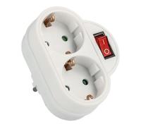 Adaptador 2 tomas schuko + interruptor luminoso