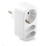 Adaptador bipolar triple 2TT + TTL con múltiples salidas, ideal para instalaciones eléctricas y conectividad eficiente.