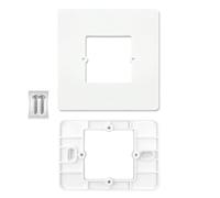 Adaptador caja placa 503 a 502, placa adaptador reductor de 503 a 502 de plástico. Soporte adaptador de casete para termostatos u otros (Mod 2 cuadrado blanco)