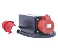 Adaptador CEE de 400V/16A/5 polos, 11 kW, IP44, con protección diferencial, cable de 1,5 metros