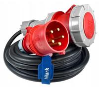 Adaptador CEE, grado de protección IP67, 32A, con 5 polos, para conexión a un enchufe de 63A con 5 polos, longitud del cable: 1 metro