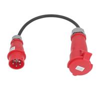 Adaptador CEE Industrial, Cable ABS IP44 Impermeable, Macho 32A a Hembra 16A, 74cm, para Construcción, Jardín, Camping, 220-380V
