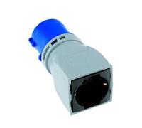 Adaptador CEE industrial/Civile Schuko/bipasso IP20