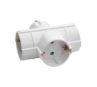 Adaptador/Conector 3 Tomas Schuko Lateral Blanco 7hSevenOn