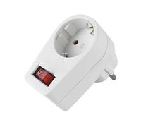 Adaptador de 1 toma con interruptor, 4,8mm, 16A; ideal para controlar aparatos eléctricos y optimizar el consumo energético.