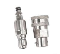 Adaptador de 3/8 pulgadas para limpiadora de alta presión Karcher, conector de agua de acero inoxidable con protección antitorsión, accesorios robustos para una limpieza eficiente, plata, 1 pieza B