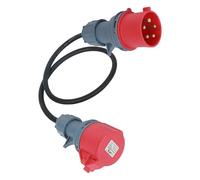 Adaptador de 32 A a 16 A, CEE Adaptador Cable alargador de 1,5 m, Enchufe Trifasico, Clavija Enchufe Macho de Alta Corriente, inversor de Fase, para Uso caravanas/Camping/Industrial y Exterior