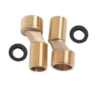 Adaptador de cabezal de ducha de pie curvado dorado, válvula de ángulo ajustable montada en la pared para fregadero de baño, cocina, construcción de latón, 2 piezas incluidas (estilo E largo)