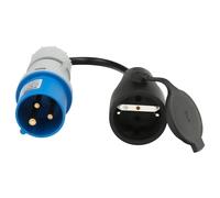 Maurer Adaptador de clavija CEE a Schuko, 2 polos + tierra, máx. 16 A, 230 V