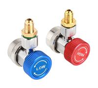Adaptador de Conector de Acoplador Rápido Alto y bajo R134 A/C para una Fácil Conexión y Desconexión con Conector Macho Abocinado de 1/4 de Pulgada para Automoción