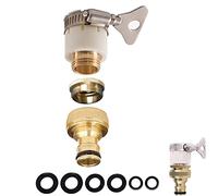 Adaptador de conector universal redondo para tubo de manguera, 1/2 y 3/4 pulgadas 2 en 1 grifo de latón para cocina de jardín, conector de manguera para grifo exterior, diámetro máximo superior 23 mm