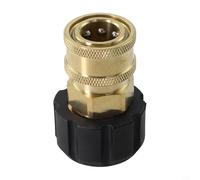 Adaptador de conexión rápida hembra a M22 de 14 mm y 15 mm para lavadora a presión eléctrica con puerto de 3/8 pulgadas de latón y acero inoxidable, construcción de 5000 psi, herramienta de limpieza