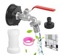 Adaptador de Depósito IBC, 3/4" Adaptador de Tanque IBC Grifo de Depósito IBC Adaptador Bidon 1000 L, Adaptador de Tanque IBC Adaptador IBC S60 X 6 para Grifo de Jardín