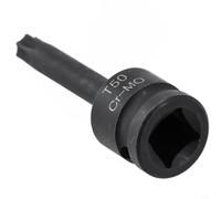 Adaptador de enchufe de 1/2 pulgada a convertidor de brocas Torx T20-T100 de acero al cromo vanadio resistente para llave de impacto, reparación de automóviles, negro, 78 mm (T30)