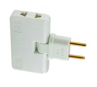 Adaptador de enchufe europeo giratorio 3 en 1, enchufe alargador de 180 grados, blanco
