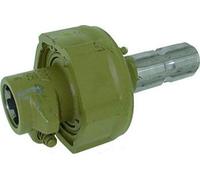 Adaptador de extensión de 1 pulgada y 3/8 de pulgada para eje de transmisión, con conexión macho/hembra. Incluye mecanismo de seguridad con un par de apriete de 1600 Nm y un diámetro de 131 mm