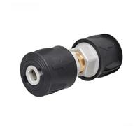 Adaptador de extensión de manguera de lavado a presión de aleación de aluminio, conector para lavado de automóviles y limpieza al aire libre, negro (A)