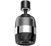 Adaptador de grifo de cocina de acero inoxidable con 3 modos de pulverización y rotación de 720 grados para control de flujo de agua antisalpicaduras (elegante negro)