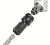 Adaptador de Llave de Impacto a Taladro, Convertidor Hexagonal de 1/2 a 1/4, Extensión de Soporte para Brocas para Llave Eléctrica y Herramientas Eléctricas