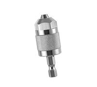 Adaptador de Mandril Sin Llave para Taladro, Vástago Hexagonal 1/4" (6.35mm), Mordazas de Acero para Atornillador de Impacto y Dremel- Plata
