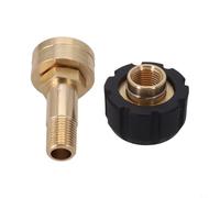Adaptador de manguera de jardín hembra M22-14 mm de latón: conector para lavadoras a presión - Enlaces de manguera macho de 3/4 pulgadas a rociar - Ajuste resistente a la corrosión para limpiadores de