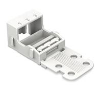 Adaptador de montaje para terminales de 3 conductores serie 221 - 4 mm² con pie para montaje de pie, color blanco