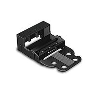 Adaptador de montaje para terminales de 5 conductores serie 221 - 4 mm², con pie de bloqueo para montaje en pie, color negro