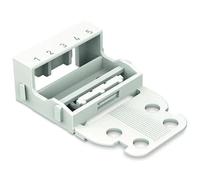Adaptador de montaje para terminales de 5 conductores serie 221 - 4 mm² con pie para montaje de pie, color blanco