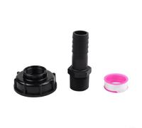 Adaptador de plástico negro Ibc S60x6 rosca a manguera de 1 pulgada para sistema de almacenamiento de agua de lluvia de jardín