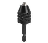 Adaptador de portabrocas sin llave, 3 mordazas de 1/4 pulgadas, hexagonal, 0.6-8 mm, negro