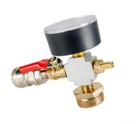 Adaptador de presión de aluminio para tanques de aire diseñado para compresores portátiles, plumeros de aire y tareas de inflado de uso general (cuatro vías)